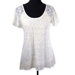 Brittany Black White Lace Blouse